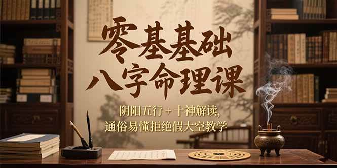 零基础八字命理课，阴阳五行+十神解读，通俗易懂拒绝假大空教学插图