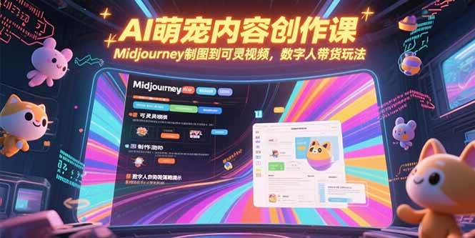 AI萌宠内容创作课，Midjourney制图到可灵视频，数字人带货玩法插图