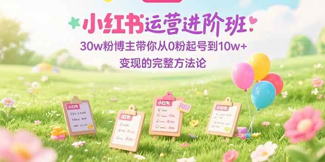 小红书运营进阶班：30w粉博主带你从0粉起号到10w+变现的完整方法论插图