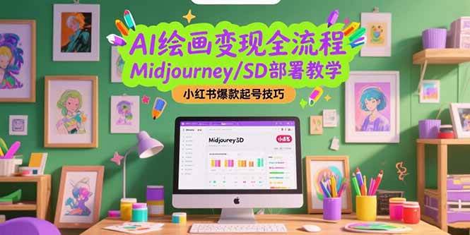 AI绘画变现全流程，Midjourney/SD部署教学，小红书爆款起号技巧插图