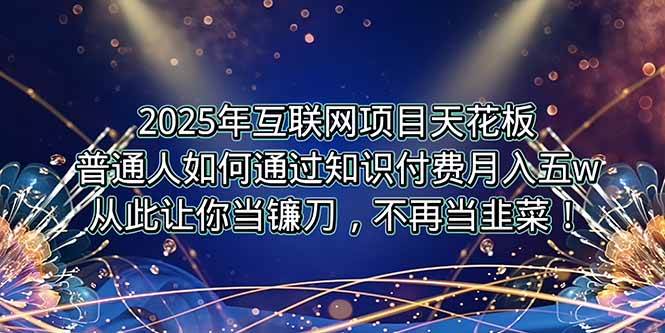 2025年互联网项目天花板,普通人如何通过卖项目实现逆风翻盘,月入5W+!插图 2025年互联网项目天花板,普通人如何通过卖项目实现逆风翻盘,月入5W+!