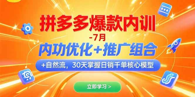 拼多多爆款内训-7月 内功优化+推广组合+自然流 30天掌握日销千单核心模型插图