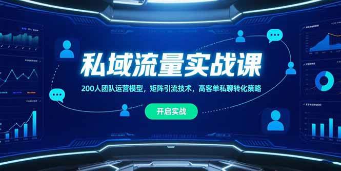 私域流量实战课，200人团队运营模型，矩阵引流技术，高客单私聊转化策略插图