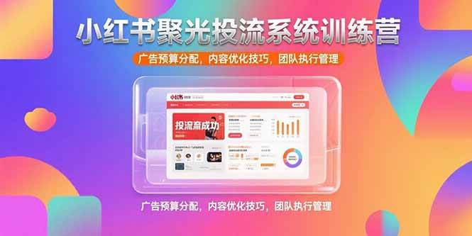 小红书聚光投流系统训练营，广告预算分配，内容优化技巧，团队执行管理插图