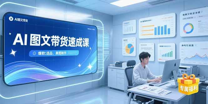 AI图文带货速成课，养号引流秘籍，爆款选品策略，美图制作全流程插图