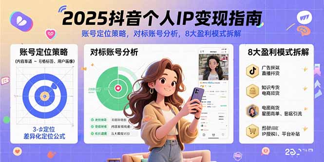 2025抖音个人IP变现指南，账号定位策略，对标账号分析，8大盈利模式拆解插图