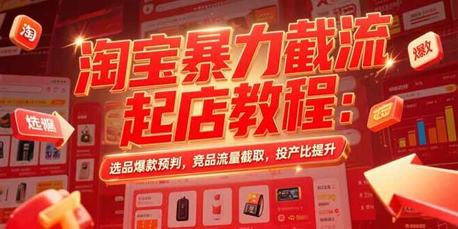 淘宝暴力截流起店教程：选品爆款预判，竞品流量截取，投产比提升插图