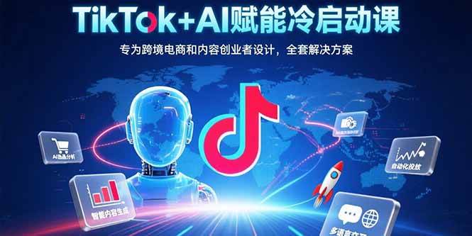 TikTok+AI赋能冷启动课：专为跨境电商和内容创业者设计，全套解决方案插图