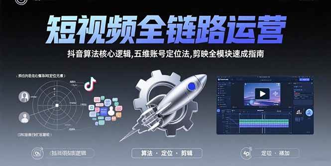 短视频全链路运营：抖音算法核心逻辑,五维账号定位法,剪映全模块速成指南插图