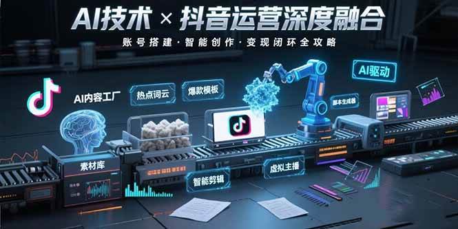 AI技术与抖音运营的深度融合应用：涵盖账号搭建、内容创作、收益变现等插图