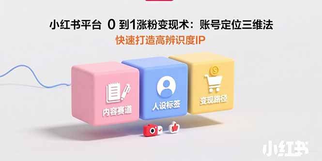 小红书平台0到1涨粉变现术：账号定位三维法，快速打造高辨识度IP插图