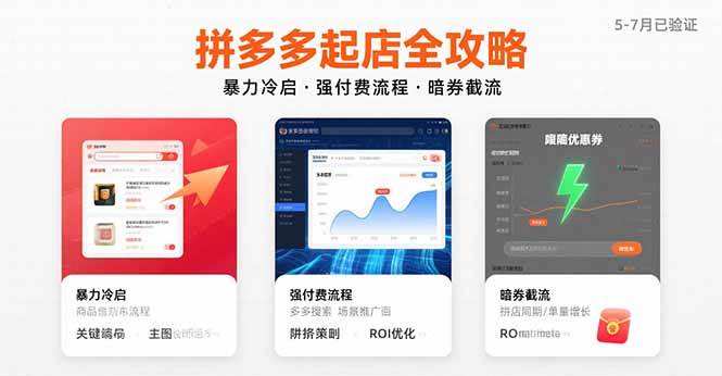拼多多起店全攻略，暴力冷启，强付费流程，暗券截流，5-7月已验证的方法插图