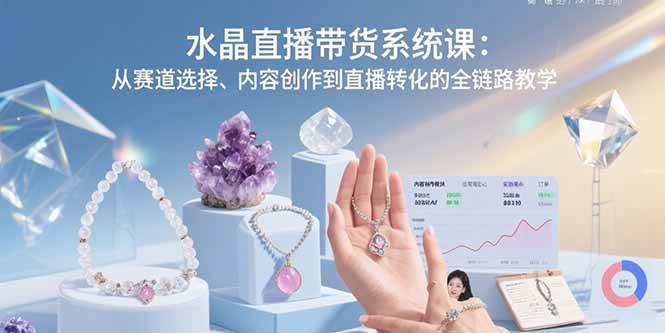水晶直播带货系统课：从赛道选择、内容创作到直播转化的全链路教学插图