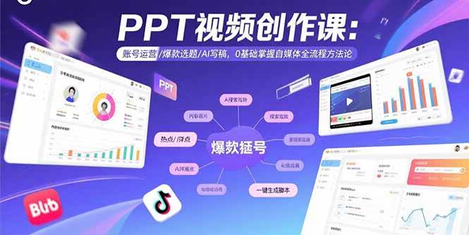 PPT视频创作课：账号运营/爆款选题/AI写稿，0基础掌握自媒体全流程方法论插图
