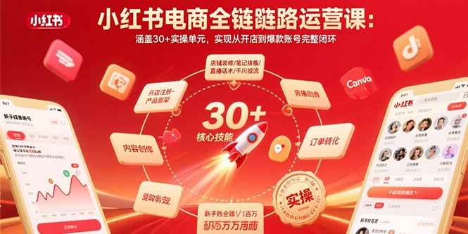 小红书电商全链路运营课：涵盖30+实操单元，实现从开店到爆款账号完整闭环插图