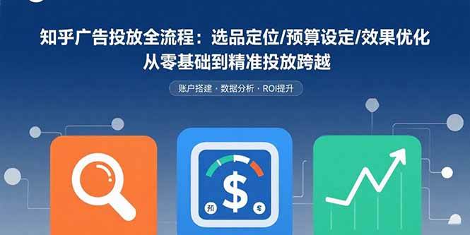 知乎广告投放全流程：选品定位/预算设定/效果优化 从零基础到精准投放跨越插图