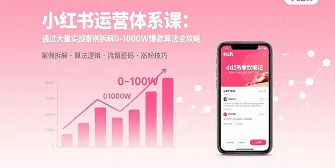小红书运营体系课：通过大量实战案例拆解0-1000W爆款算法全攻略插图