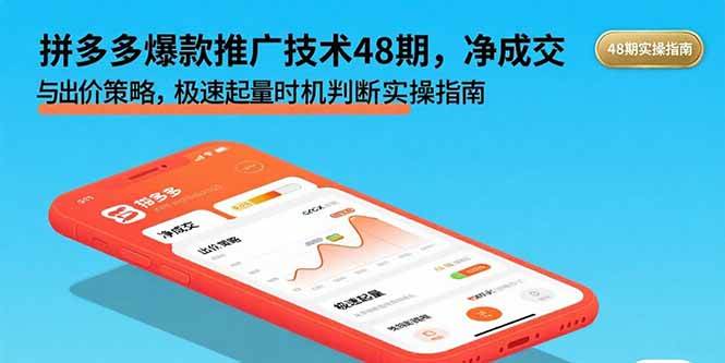 拼多多爆款推广技术48期，净成交与出价策略，极速起量时机判断实操指南插图