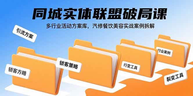 同城实体联盟破局课，多行业活动方案库，汽修餐饮美容实战案例拆解插图