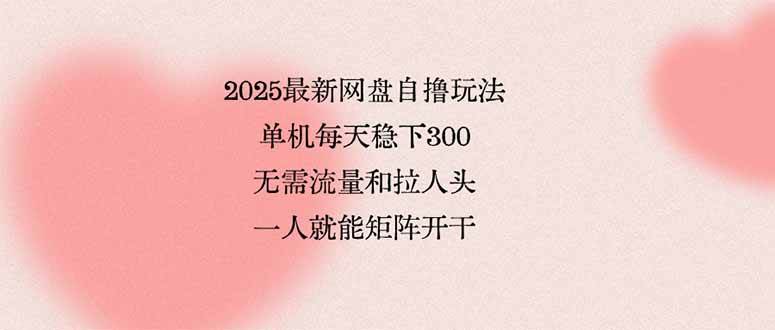 2025最新网盘自撸玩法，单机每天稳下3张，无需流量和拉人头，一个人就…插图