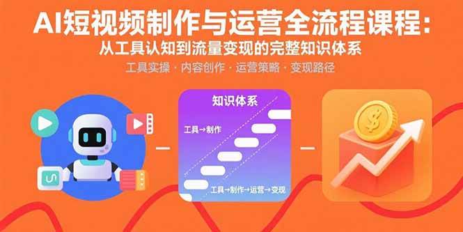 AI短视频制作与运营全流程课程：从工具认知到流量变现的完整知识体系插图