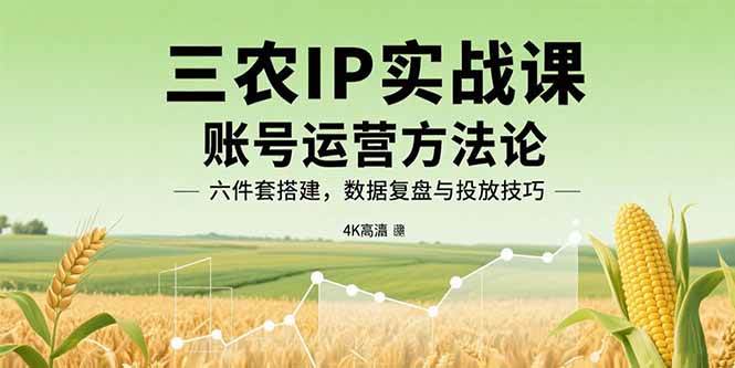 三农IP实战课：账号运营方法论，六件套搭建，数据复盘与投放技巧插图