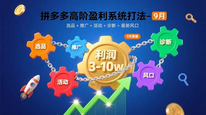 拼多多高阶盈利系统打法-9月：选品+推广+活动+诊断+最新风口，月利润3-10w插图