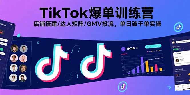 TikTok爆单训练营，店铺搭建/达人矩阵/GMV投流，单日破千单实操插图