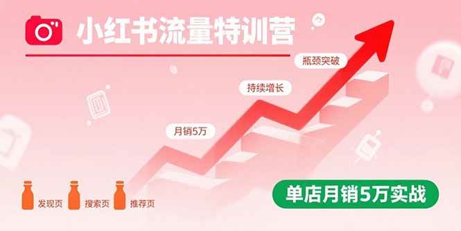 小红书流量特训营：突破流量瓶颈，实现店铺持续增长，单店月销5万实战插图