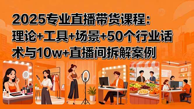 2025专业直播带货课程：理论+工具+场景+50个行业话术与10w+直播间拆解案例插图