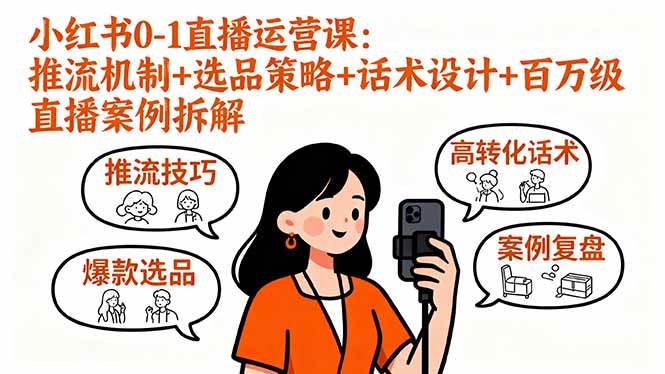 小红书0-1直播运营课：推流机制+选品策略+话术设计+百万级直播案例拆解插图