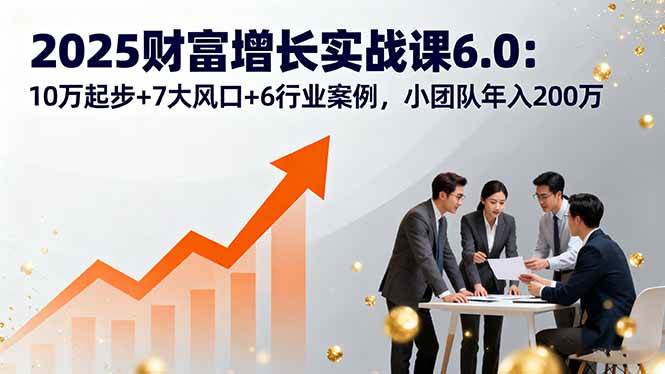 2025财富增长实战课6.0：10万起步+7大风口+6行业案例，小团队年入200万插图