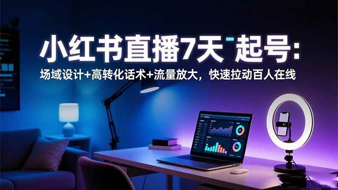 小红书直播7天起号:场域设计+高转化话术+流量放大,快速拉动百人在线插图 小红书直播7天起号:场域设计+高转化话术+流量放大,快速拉动百人在线