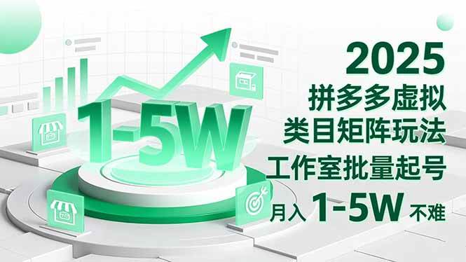 2025 拼多多虚拟类目矩阵玩法,工作室批量起号,月入 1-5W 不难插图 2025 拼多多虚拟类目矩阵玩法,工作室批量起号,月入 1-5W 不难