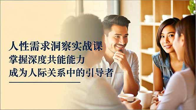 人性需求洞察实战课,掌握深度共感能力,成为人际关系中的引导者插图 人性需求洞察实战课,掌握深度共感能力,成为人际关系中的引导者