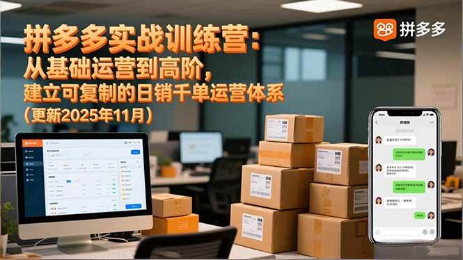 拼多多实战训练营:从基础运营到高阶,建立可复制的日销千单运营体系(更新11月)插图 拼多多实战训练营:从基础运营到高阶,建立可复制的日销千单运营体系(更新11月)