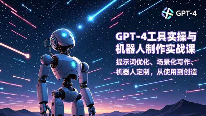 GPT-4工具实操与机器人制作实战课:提示词优化、场景化写作、机器人定制,从使用到创造