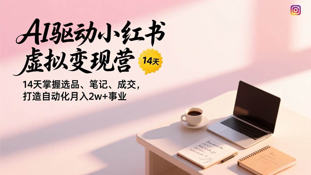 AI驱动小红书虚拟变现营,14天掌握选品、笔记、成交,打造自动化月入2w+事业插图 AI驱动小红书虚拟变现营,14天掌握选品、笔记、成交,打造自动化月入2w+事业