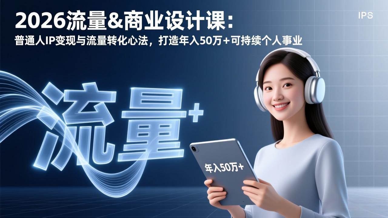2026流量&商业设计课:普通人IP变现与流量转化心法,打造年入50万+可持续个人事业插图 2026流量&商业设计课:普通人IP变现与流量转化心法,打造年入50万+可持续个人事业