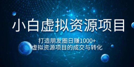 (1247期)小白虚拟资源项目,打造朋友圈日赚1000+,虚拟资源项目的成交与转化(完结)