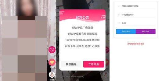 视频打赏/付费视频引流吸粉/定时弹窗广告+自带视频+支付接口+源码自适应