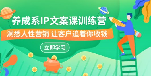 养成系-IP文案课训练营,文案心法的天花板 洞悉人性营销 让客户追着你收钱