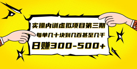 (1389期)实操内训虚拟项目第三期,每单几十块到几百甚至几千,日赚300-500+(无水印)