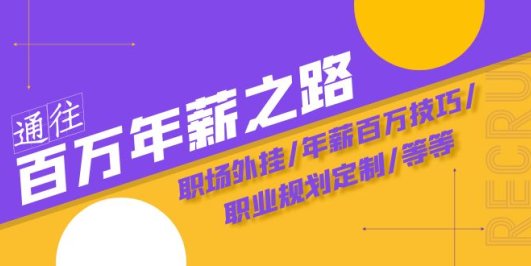 通往百万年薪之路·陪跑训练营:职场外挂/年薪百万技巧/职业规划定制/等等