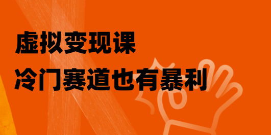 虚拟变现课,冷门赛道也有暴利,手把手教你玩转冷门私域