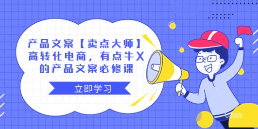 产品文案【卖点 大师】高转化电商,有点牛X的 产品文案必修课