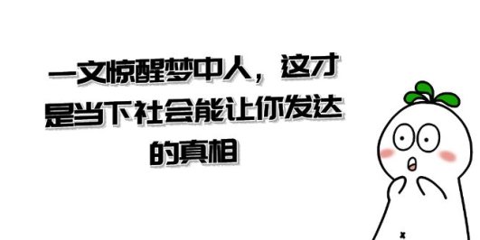 某公众号付费文章《一文 惊醒梦中人,这才是当下社会能让你发达的真相》