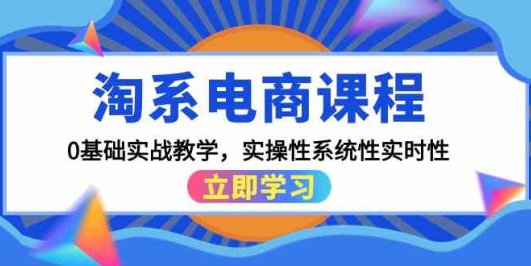 淘系电商课程,0基础实战教学,实操性系统性实时性(15节课)