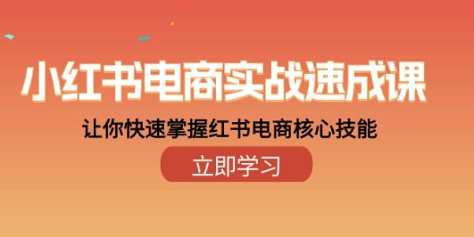 小红书电商实战速成课,让你快速掌握红书电商核心技能(28课)