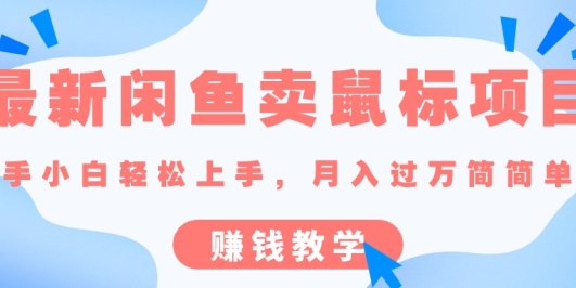 最新闲鱼卖鼠标项目,新手小白轻松上手,月入过万简简单单的赚钱教学